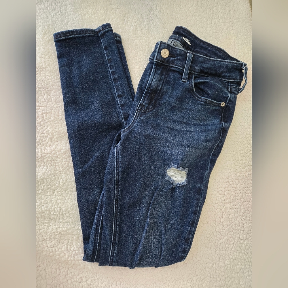 Old Navy Blue Skinny Jeans with Distressed Details